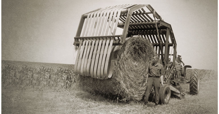 First modern round baler