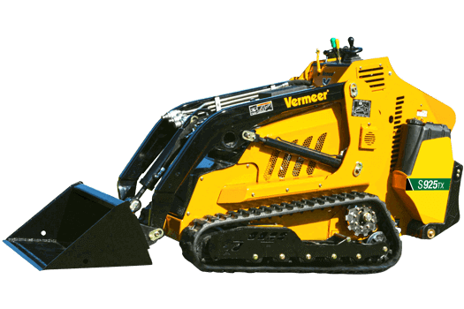 A mini skid steer with the label "S925TX"