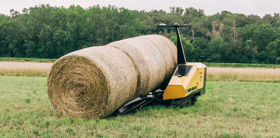 Bale Hawk moves hay bales to predetermined location