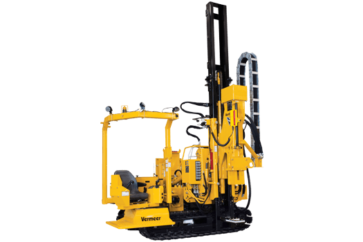 A PD10 pile driver with a yellow operator seat